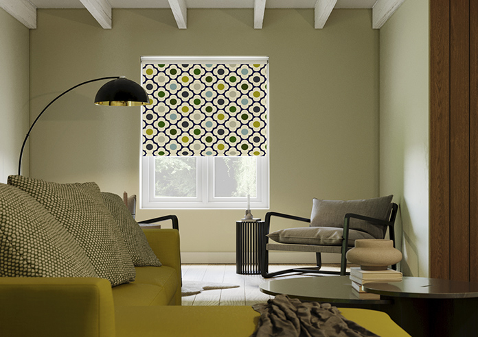 Orla Kiely Spot Flower, Blue Multi - Roller Blind - Image 3